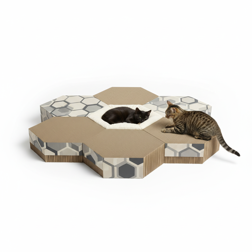 2-in-1 Cardboard Cat Scratcher and Lounge
